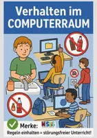 Vorschau - Arbeitsblätter - Verhalten im Computerraum – klare Regeln, leicht erklärt! - Deckblatt
