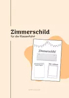 Vorschau - Mal- und Bastelvorlagen - Zimmerschild für die Klassenfahrt - Deckblatt