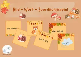 Vorschau - Spiele - Bild-Wort Zuordnungsspiel Herbst - Deckblatt