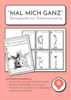 Vorschau - Stationenlernen - Mal mich ganz! – Übungskartei zur Symmetrie mit Tieren - Deckblatt