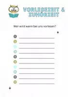 Vorschau - Arbeitsblätter - Begleitbogen und Aushang für ritualisierte Vorlese- und Zuhörzeit - Seite 1