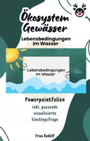 Vorschau - Stundenentwürfe - PPT & Stundenentwurf: Lebensbedingungen im Wasser inkl Lösungen - Ökosystem Gewässer Teil 5 - Biologie - Deckblatt