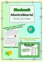 Vorschau - Fördermaterial/Inklusion - Abschreibkartei "Blockwelt", mit 6 Texten und Checkliste - Deckblatt