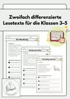 Vorschau - Arbeitsblätter - Zweifach differenzierte Lesetexte Klasse 3–5 - Deckblatt