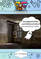 Vorschau - Arbeitsblätter - 📘 Gruselgeschichten zum Weiterschreiben – Kreatives Schreiben mit Gänsehaut-Faktor 👻🕯️(mit Merkblatt und Wortschatzspeicher) - Deckblatt
