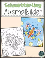 Vorschau - Mal- und Bastelvorlagen - Regenbogen Schmetterlings Ausmalbilder - Deckblatt