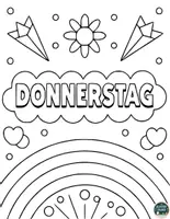 Vorschau - Mal- und Bastelvorlagen - Regenbogen Wochentage Ausmalbilder - Seite 2