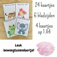 Voorbeeld - Beweegkaartjes dieren voor peuters en kleuters - Pagina 1