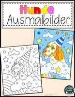 Vorschau - Mal- und Bastelvorlagen - Hunde Ausmalbilder - Deckblatt