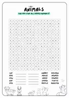 Vorschau - Arbeitsblätter - ANIMALS - Word Search (5 Versionen) + Crosswords (3 Versionen) - Seite 3