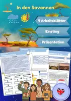 Vorschau - Arbeitsblätter - In den Savannen (Arbeitsblätter & Präsentation) - Deckblatt