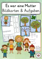 Vorschau - Bildkarten - Es war eine Mutter Bildkarten und Aufgaben + Liedblatt - Deckblatt