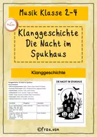 Vorschau - Stundenentwürfe - Klanggeschichte: Die Nacht im Spukhaus vertonen | Musik Klasse 2–4 Orff-Instrumente - Deckblatt