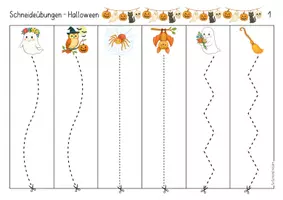 Vorschau - Arbeitsblätter - Schneideübungen - Halloween (Vorschule / Feinmotorik) - Seite 2