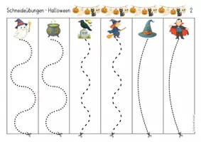 Vorschau - Arbeitsblätter - Schneideübungen - Halloween (Vorschule / Feinmotorik) - Seite 3