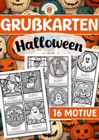 Vorschau - Mal- und Bastelvorlagen - Grußkarten - Halloween - Deckblatt