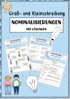 Vorschau - Unterrichtsreihen - Lerntheke - Nominalisierung von Adjektiven und Verben - Deckblatt