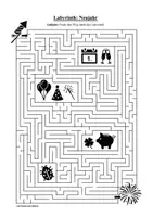 Vorschau - Arbeitsblätter - Labyrinth: Neujahr & Silvester - Logisches Denken fördern! - Seite 1