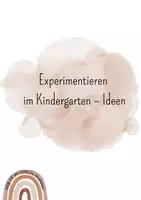 Vorschau - Experimente - Experimentieren im Kindergarten – Ideen - Deckblatt