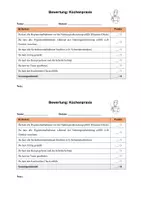 Vorschau - Arbeitsblätter - Bewertung für Küchenpraxis - Deckblatt