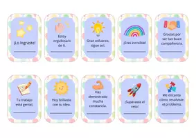Vista previa - Refuerzo / NEE / Materiales de apoyo - Tarjetas refuerzo positivo - Motiva la autoestima - Portada