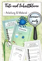 Vorschau - Aufgabenkarten - Tinte und Schnittblume - Anleitung/Material - Deckblatt