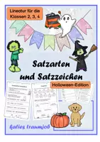 Vorschau - Arbeitsblätter - Satzarten und Satzzeichen - Halloween-Edition - Deckblatt