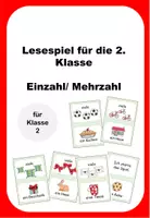 Vorschau - Spiele - Lesespiel Einzahl Mehrzahl Deutsch Klasse 2 - Deckblatt