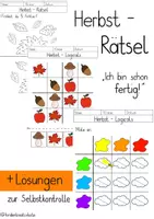 Vorschau - Arbeitsblätter - ICH BIN SCHON FERTIG 🎃 Herbst- & Halloween-Rätsel zur Freiarbeit 🍂 - Deckblatt