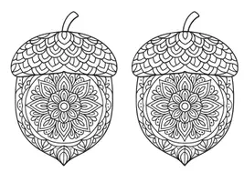 Vorschau - Mal- und Bastelvorlagen - MANDALA "EICHEL" zum Ausmalen in 3 verschiedenen Größen (Herbst) - Seite 3