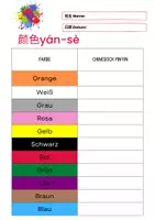 Vorschau - Arbeitsblätter - Chinesisch - Thema: Farben lernen - Malen nach Zahlen - Spiele - Ausmalen - Zuordnen - Seite 2