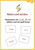 Vorschau - Arbeitsblätter - Merkwörter mit x, chs, ks, gs und cks lernen - Deckblatt