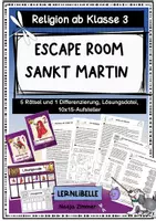 Vorschau - Unterrichtsreihen - Sankt Martin Escape Room ab Klasse 3 - Religionsunterricht - Deckblatt