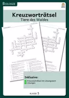 Vorschau - Spiele - Kreuzworträtsel - Tiere des Waldes - Deckblatt