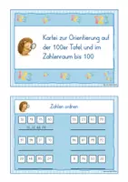 Vorschau - Stationenlernen - Hundertertafel Kartei Orientierung Freiarbeit Zahlenraum 100 - Seite 1