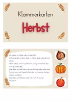 Vorschau - Arbeitsblätter - Lesespiel: Herbstliche Klammerkarten - Seite 1