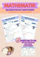 Vorschau - Arbeitsblätter - Quadratische Funktionen: Umwandeln Normal- & Nullstellenform - Deckblatt