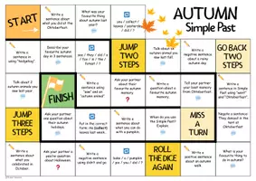 Vorschau - Arbeitsblätter - HERBST - Würfelspiel | Simple Past (Autumn) - Seite 2