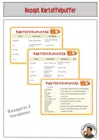 Vorschau - Fördermaterial/Inklusion - Rezept Kartoffelpuffer - 3 Versionen - Deckblatt