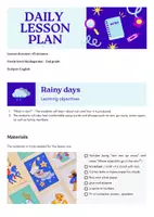 Προεπισκόπηση - Φύλλα εργασίας - Lesson Plan Rainy Days - Εξώφυλλο