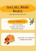 Vorschau - Arbeitsblätter - Materialpaket zum Lesen und Schreiben - der Herbst ist bunt - Deckblatt