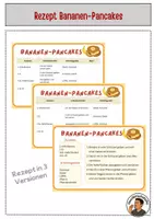 Vorschau - Fördermaterial/Inklusion - Rezept Bananen-Pancakes - 3 Versionen - Deckblatt