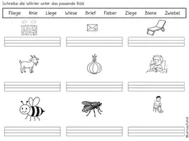 Vorschau - Arbeitsblätter - D: Rätselspaß mit Basisgraphemen: ie - Wörter - Seite 1