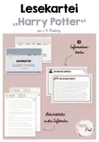 Vorschau - Arbeitsblätter - Lesekartei mit Aufgaben - Harry Potter von J.K.Rowling - Deckblatt