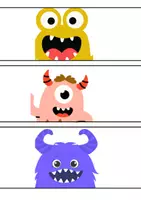 Vorschau - Mal- und Bastelvorlagen - Monster-Werkstatt - lustige Gruselmonster gestatlen und anmalen - Seite 1