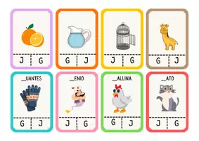 Vista previa - Juegos / Gamificación - MANIPULABLE:Conciencia fonológica: La G y la J - página 1