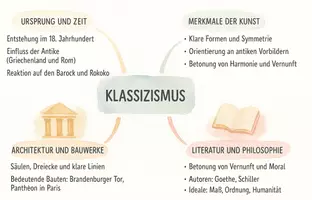 Vorschau - Arbeitsblätter - AB mit Fragen zum Thema "Klassizismus" + Lösungsblatt + Mindmap + Infografik - Seite 2