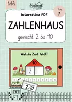 Vorschau - Stationenlernen - Zahlzerlegung - Zahlenhaus - gemischt 2-10 (Spiel 1) - interaktive PDF/Quiz - Deckblatt