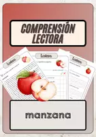 Vista previa - Hojas de trabajo - Comprensión lectora – manzana + soluciones con material complementario y banco de palabras - Portada