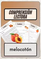 Vista previa - Hojas de trabajo - Comprensión lectora – melocotón + soluciones con material complementario y banco de palabras - Portada